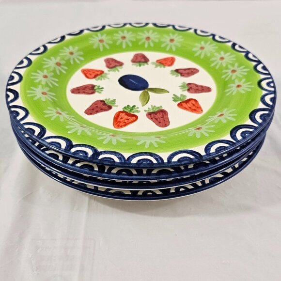 Pfaltzgraff Sommersby Strawberry 8.5”Stoneware Salad Luncheon Plates Set of 4 - Picture 7 of 16